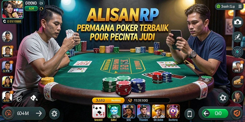 Tampilan gameplay menegangkan dari ALISANRP dalam suasana poker.