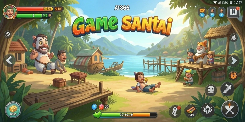 Tampilan gameplay AT866 yang cerah dan menyenangkan.