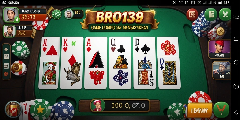 Tampilan seru gameplay domino BRO138 yang mengasyikkan.