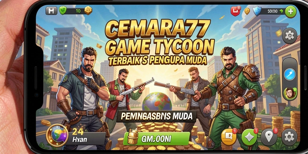 Screenshot menunjukkan gameplay menarik dari CEMARA77 sebagai game Tycoon.