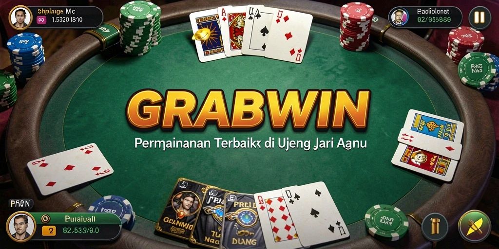 Tampilan menarik dari gameplay Poker di GRABWIN.