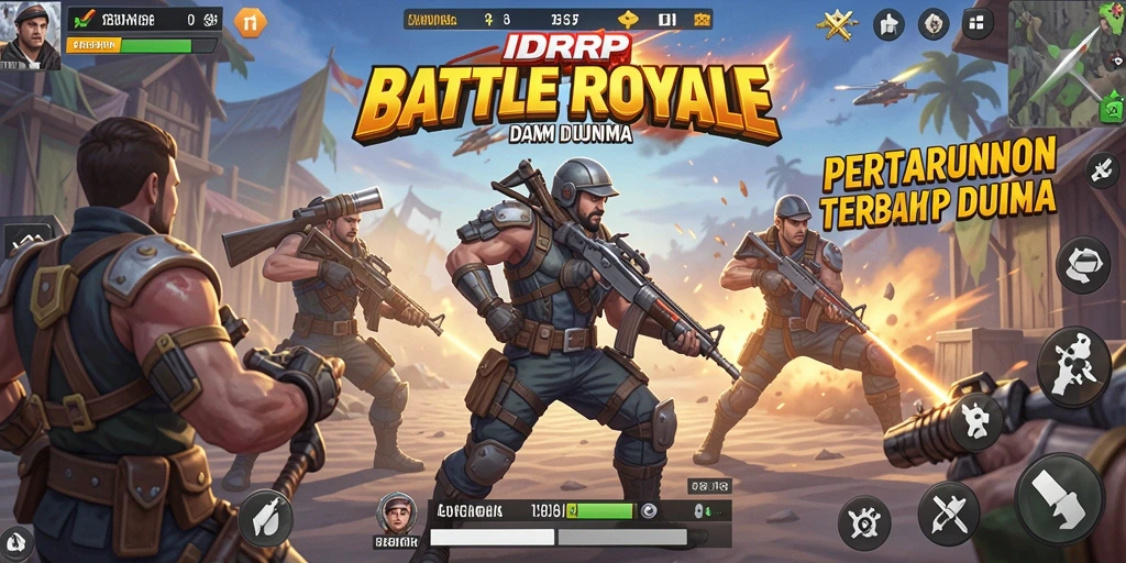 Tangkapan layar menampilkan aksi intens dalam IDRRP selama pertempuran Battle Royale.