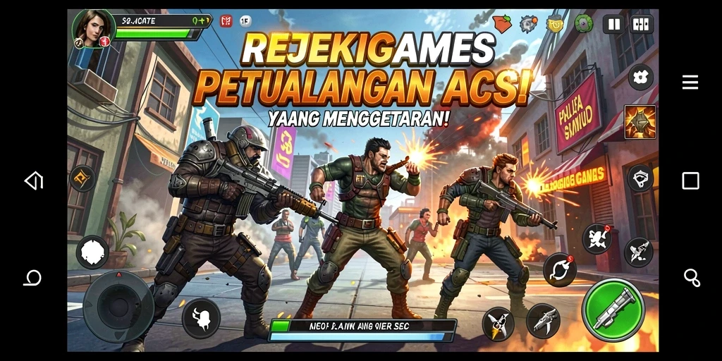 Tampang seru dari gameplay REJEKIGAMES yang penuh aksi.