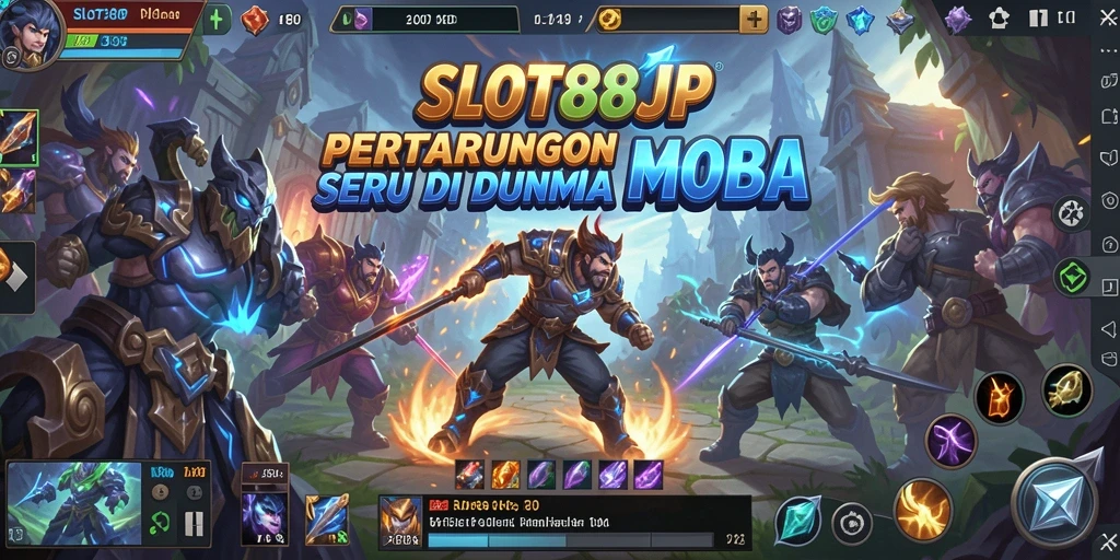 Tangkapan layar menampilkan aksi seru dalam pertarungan MOBA.