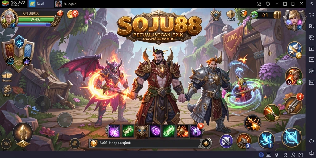 Screenshot SOJU88 menampilkan aksi seru dalam dunia RPG yang luas.