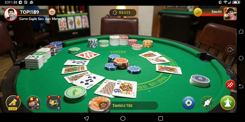 Tampilan menarik dari gameplay Gaple di TOPI189.